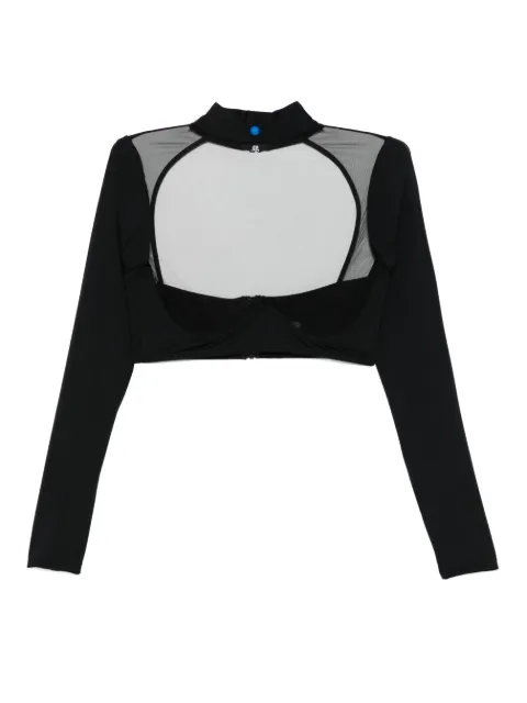 Maison Close sheer-panelled long-sleeves top