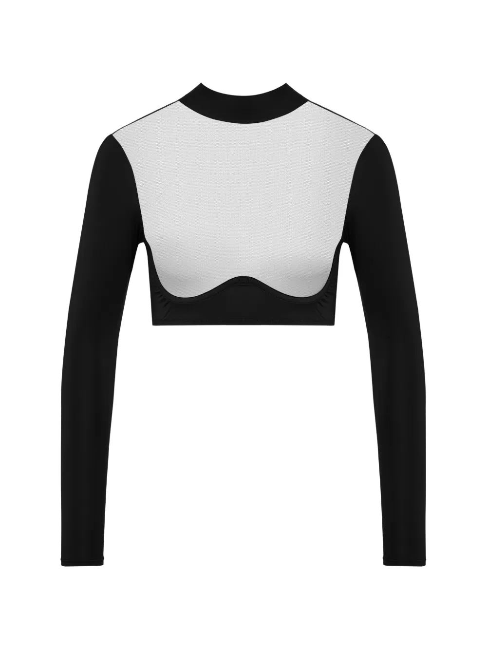 Maison Close sheer-panelled long-sleeves top - Schwarz