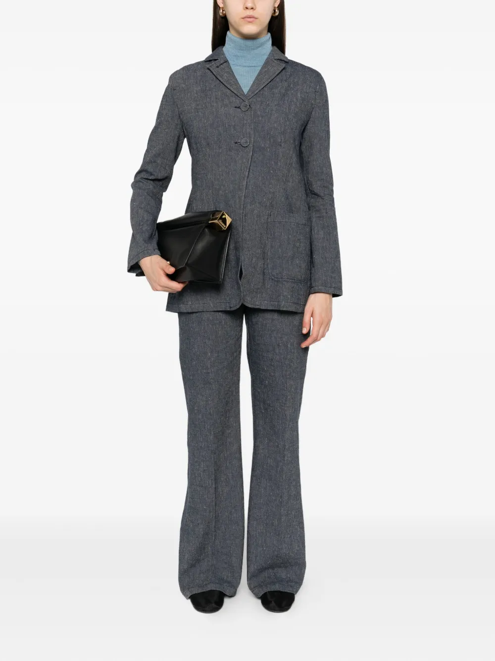 MARK KENLY DOMINO TAN Robin blazer met knoopsluiting Blauw