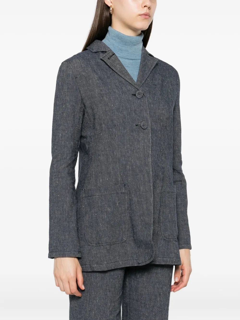 MARK KENLY DOMINO TAN Robin blazer met knoopsluiting Blauw