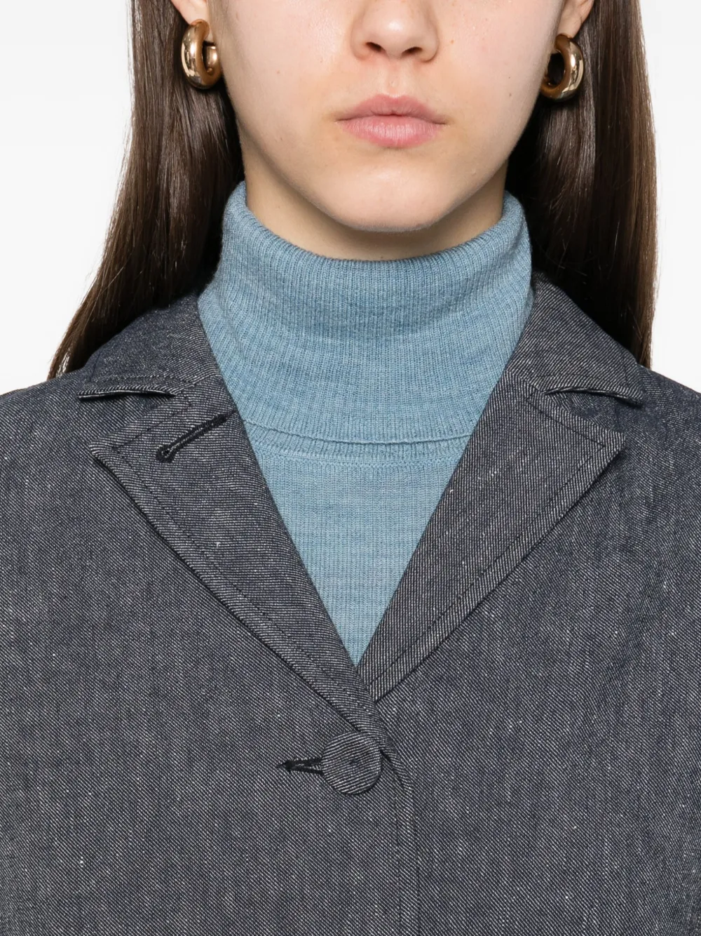 MARK KENLY DOMINO TAN Robin blazer met knoopsluiting Blauw