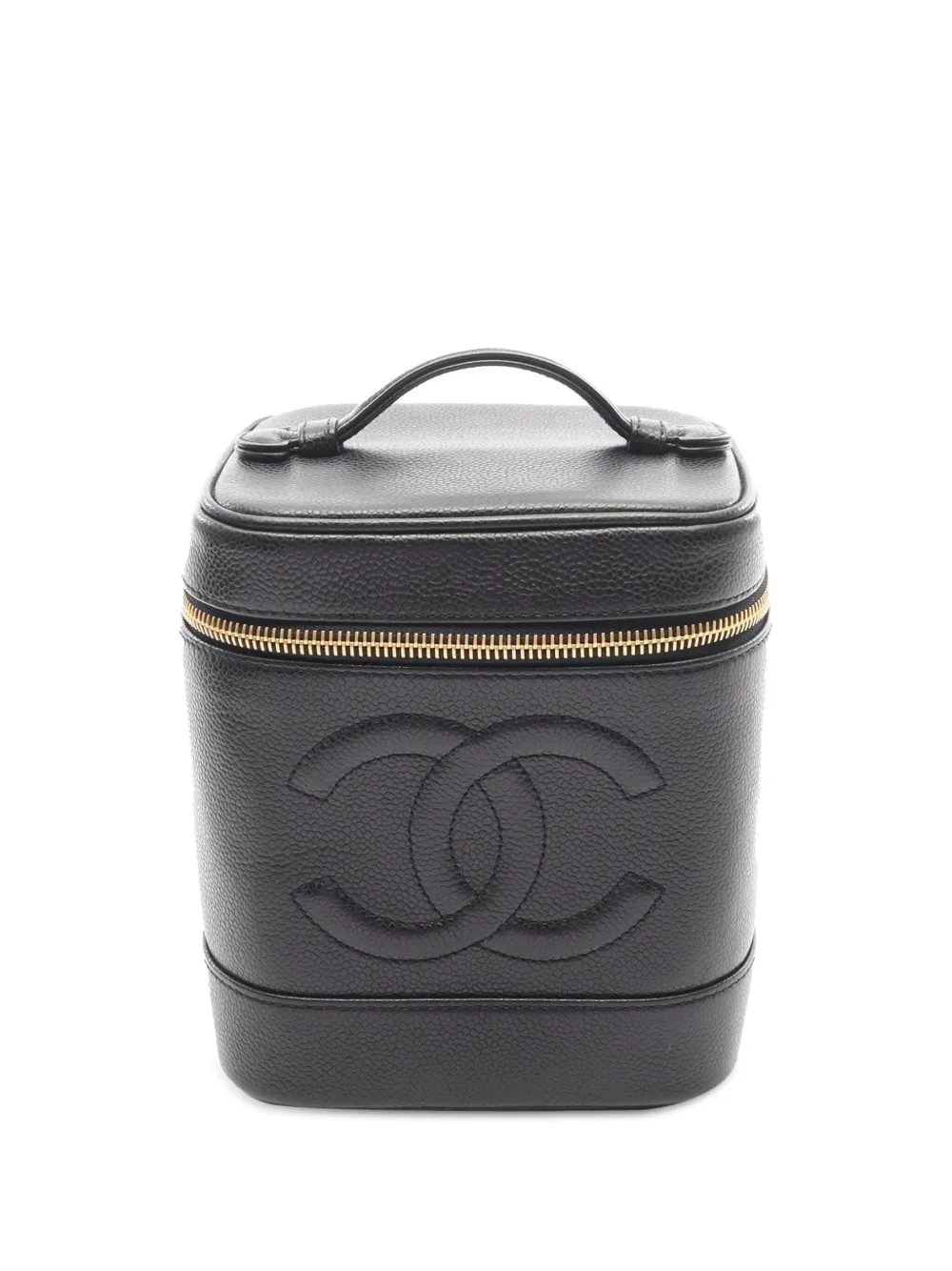 CHANEL Pre-Owned 2005-2006 CC Caviar Case vanity bag - ブラック CHANEL Pre-Owned 2005-2006 CC Caviar Case vanity bag - ブラック