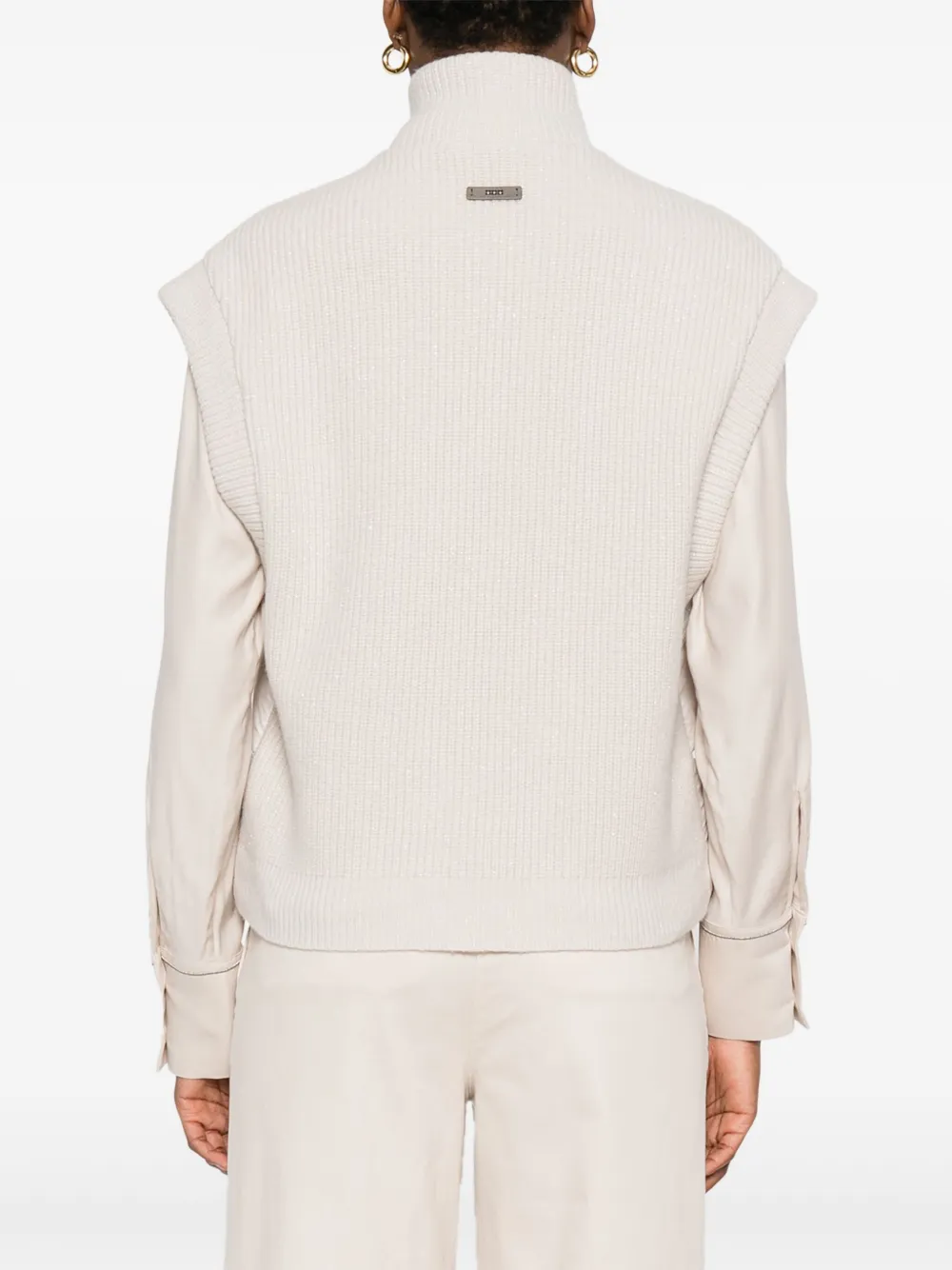 Peserico Bodywarmer met vlakken Beige