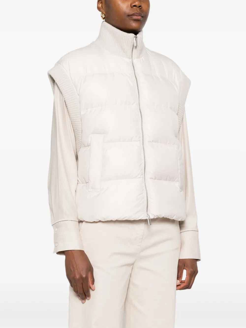 Peserico Bodywarmer met vlakken Beige