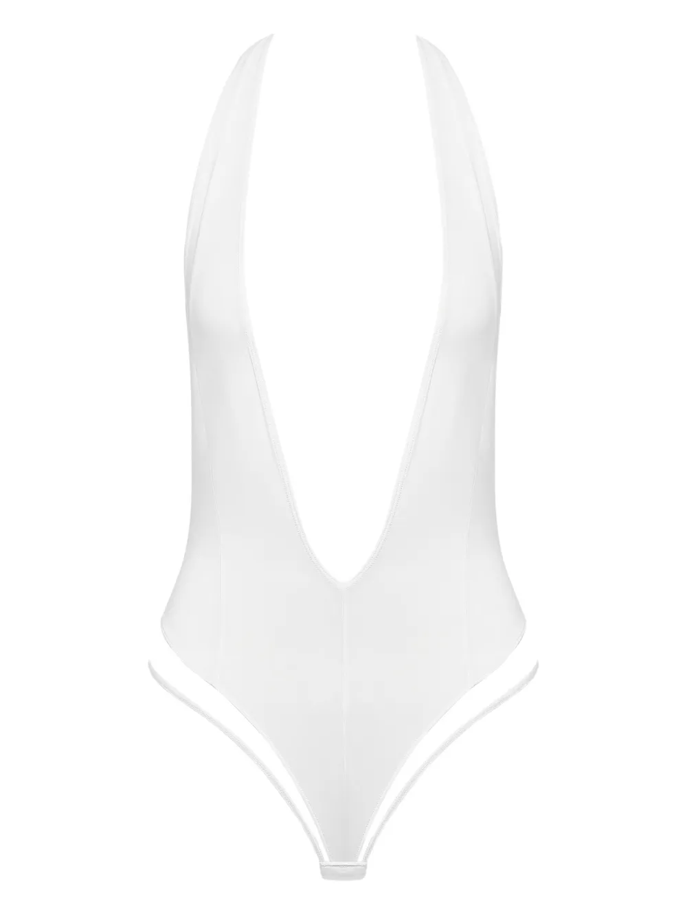 Maison Close Pure Tentation Vネック ボディスーツ - ホワイト