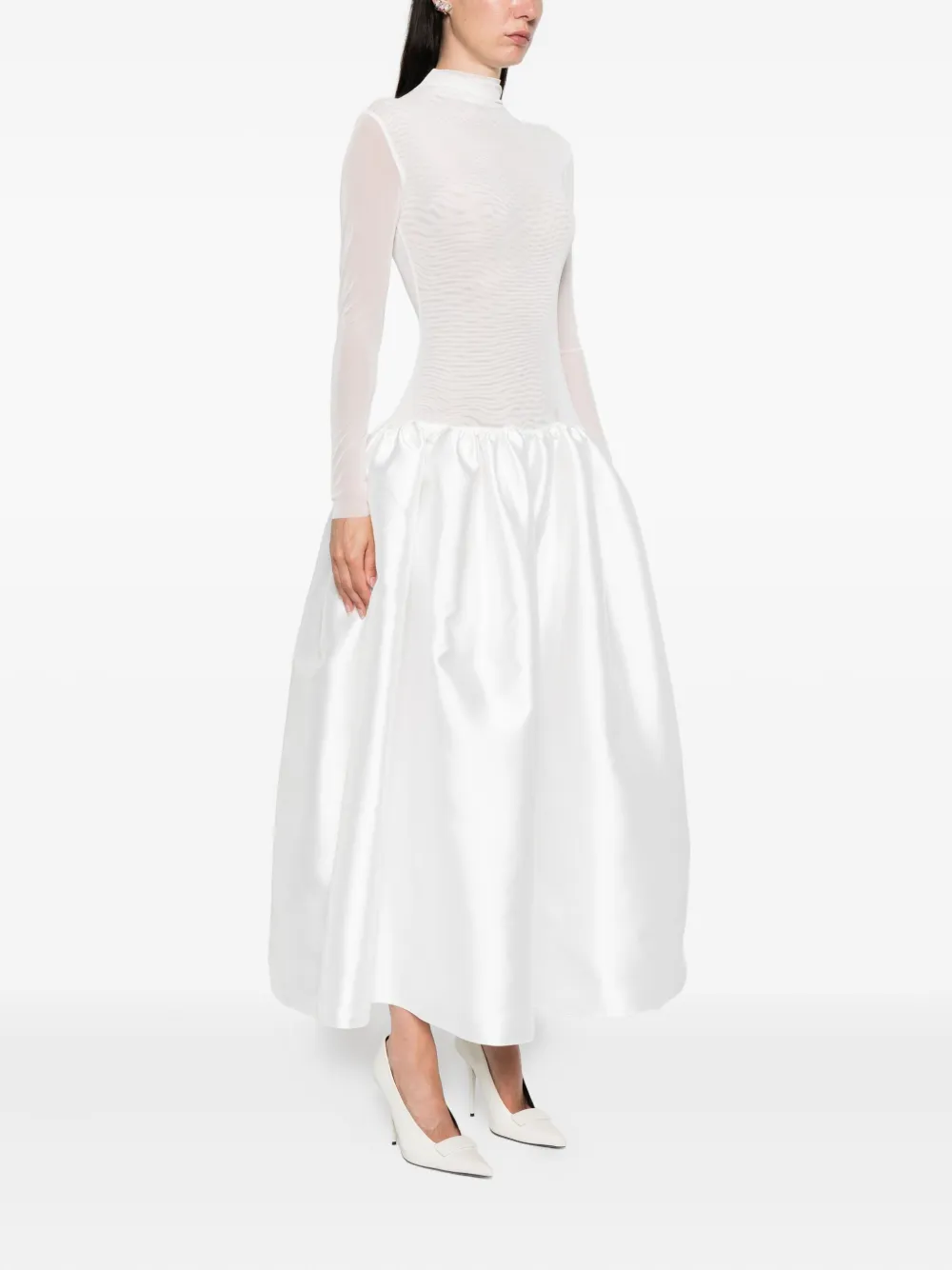 Atu Body Couture Midi-jurk met hoge hals Wit