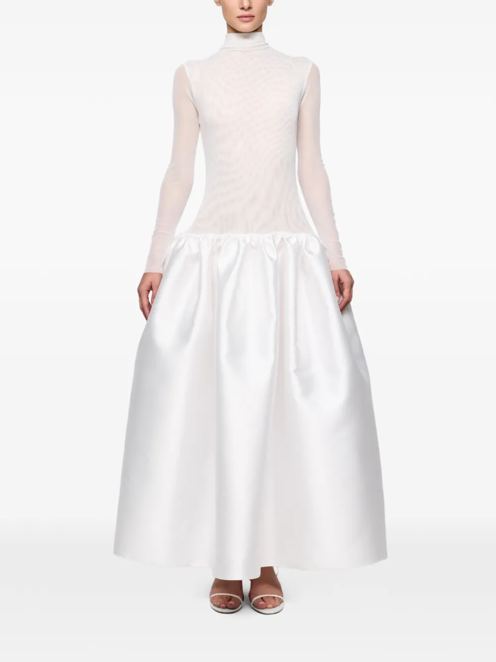 Atu Body Couture Midi-jurk met hoge hals Wit