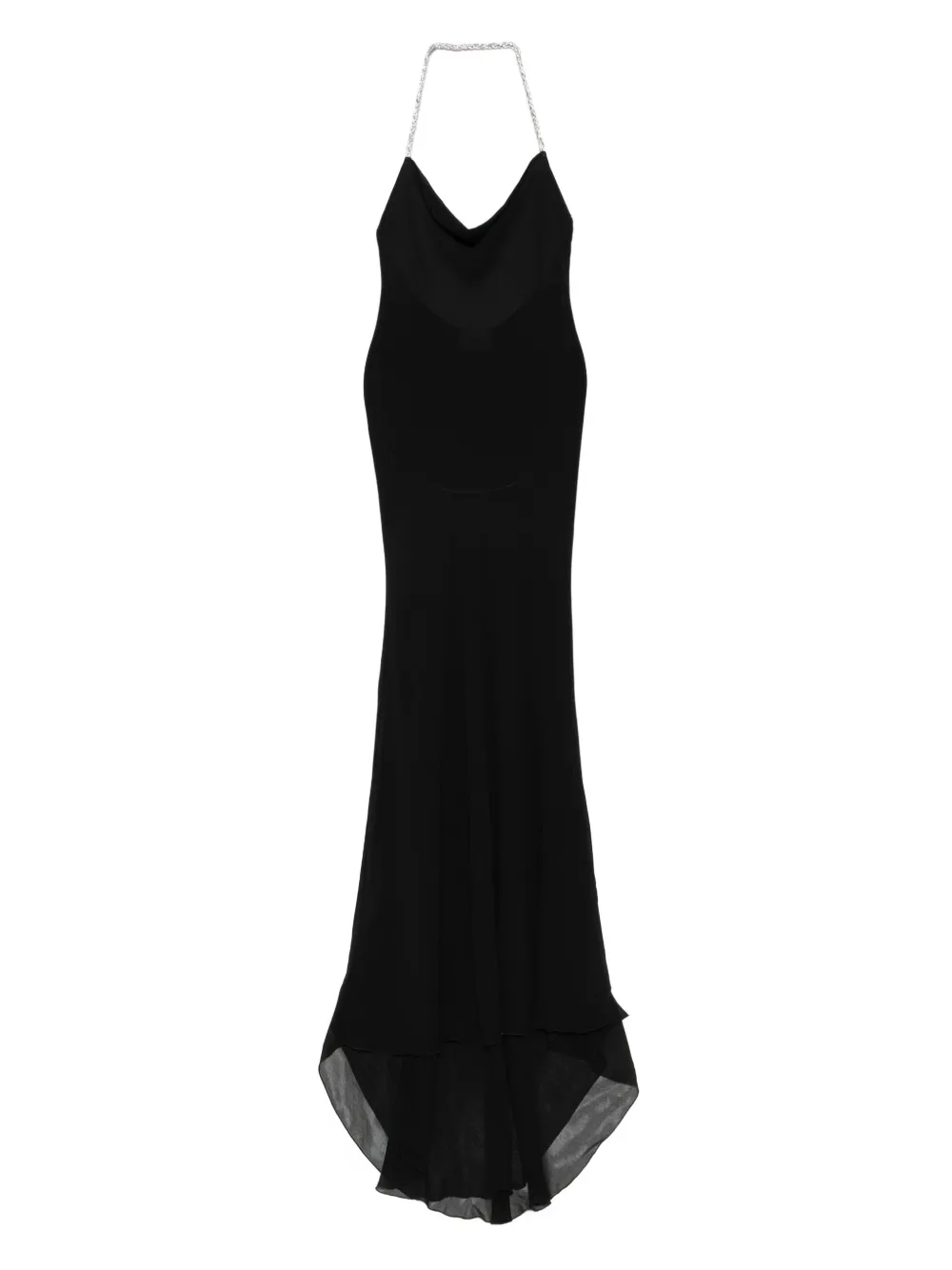 Atu Body Couture Maxi-jurk met kristallen halternek Zwart