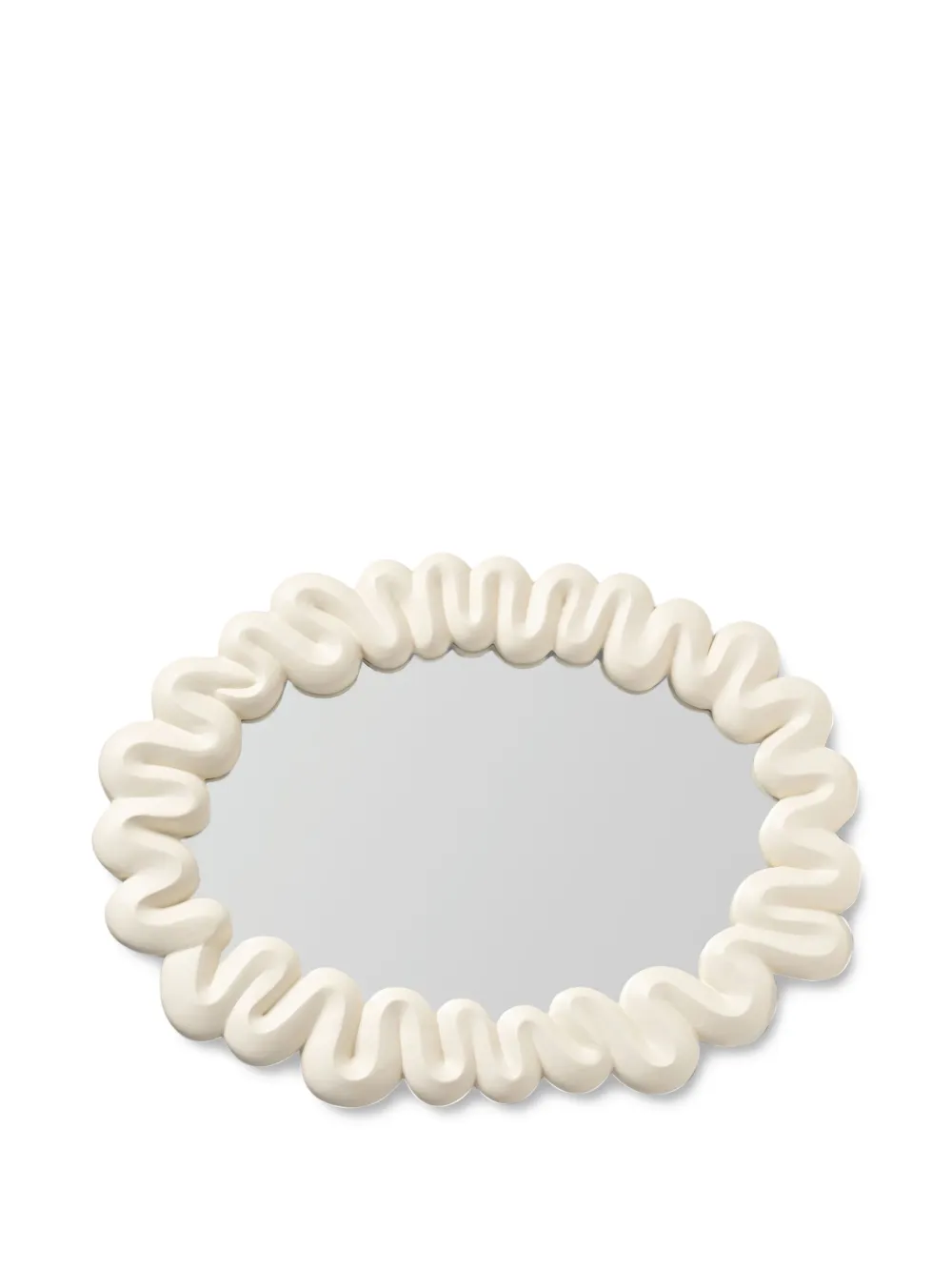 &k Amsterdam Dribble ovalen spiegel (52,5 cm x 31,5 cm) - Wit