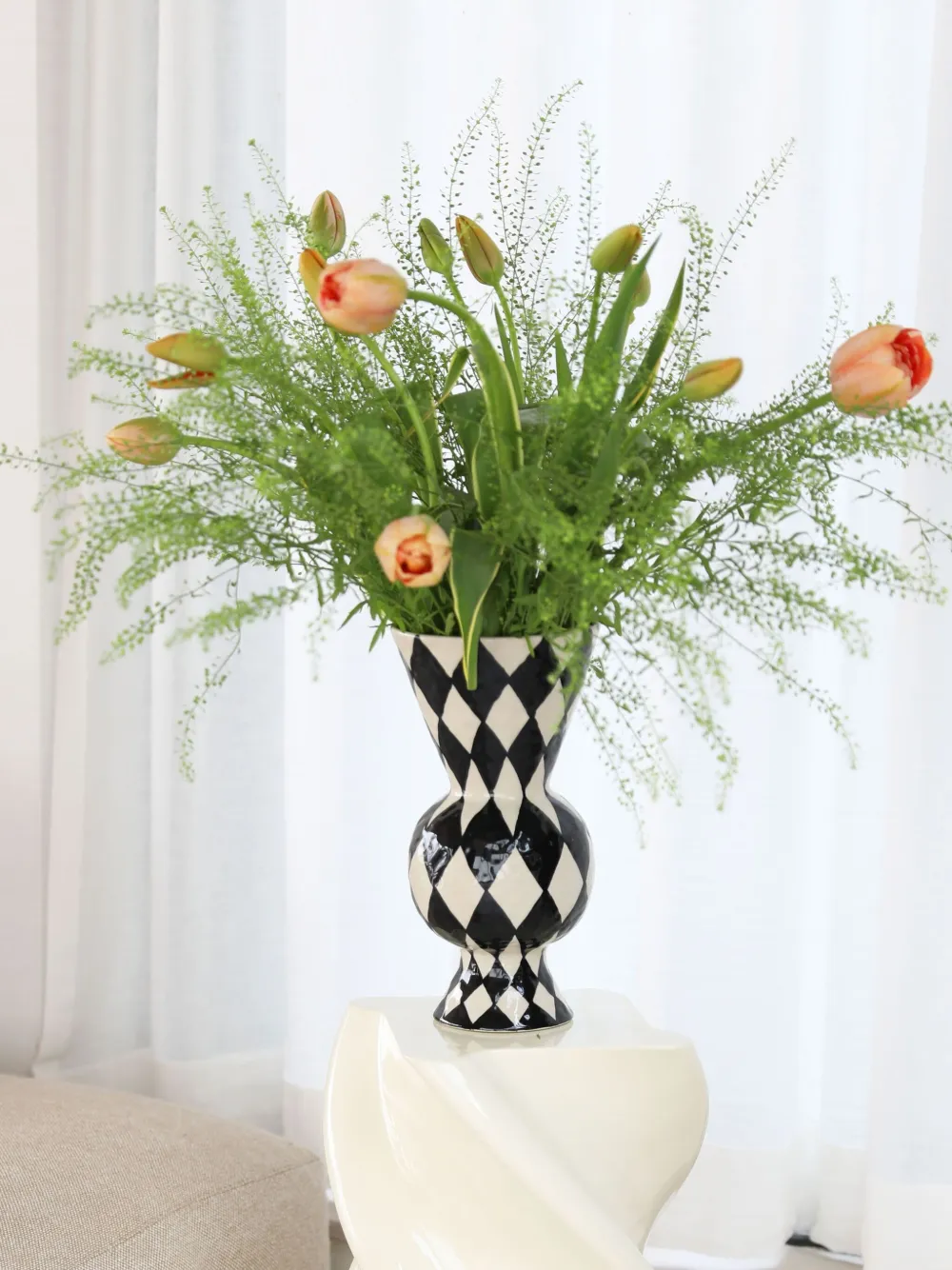  &k Amsterdam Rhombic Vase - Neutrals 