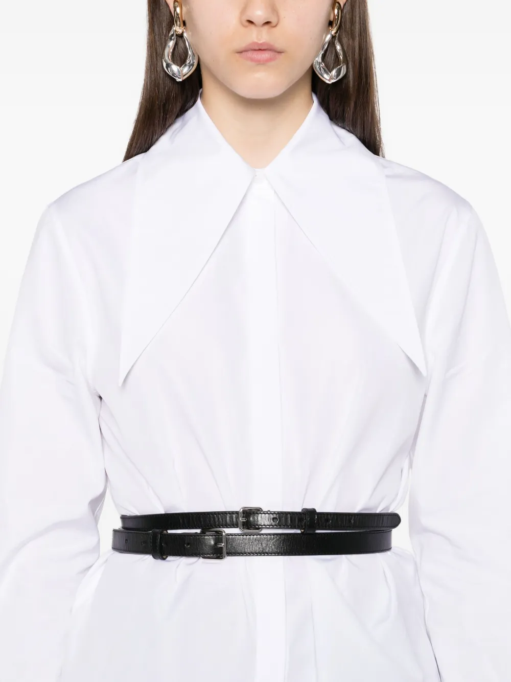 Alexander McQueen Overhemd met oversized kraag Wit