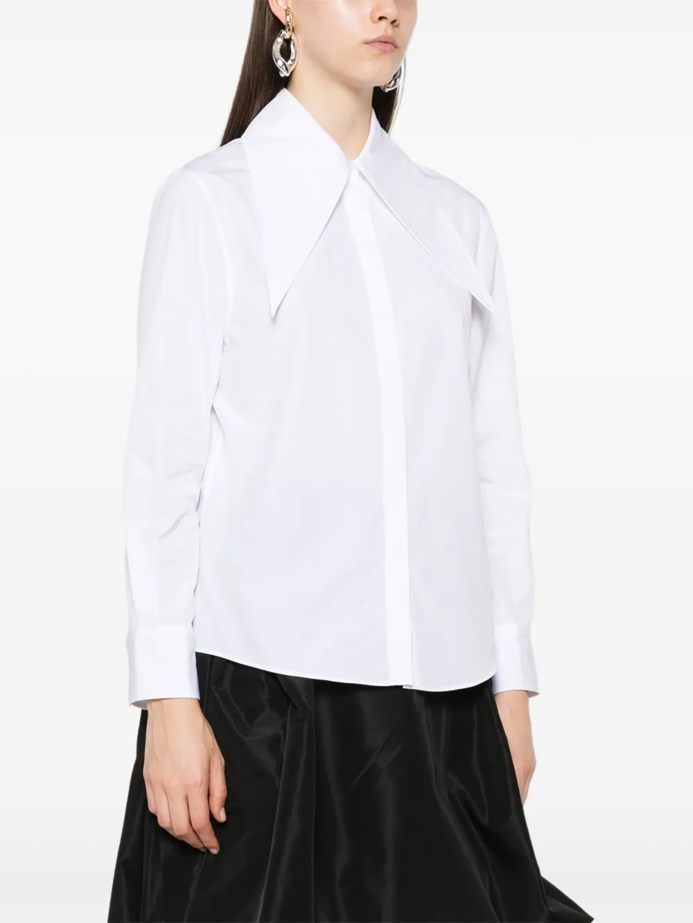 Alexander McQueen Overhemd met oversized kraag Wit