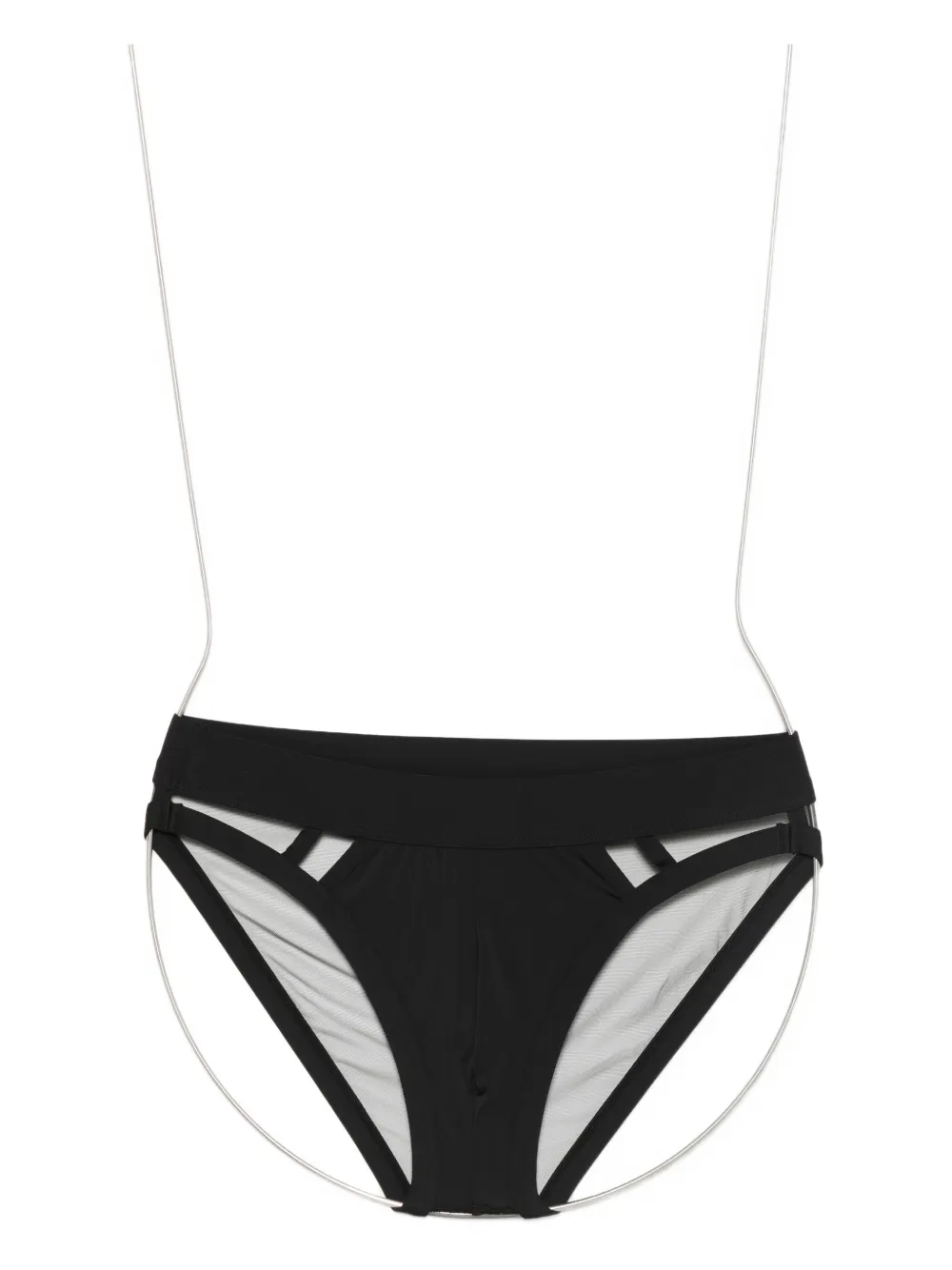 Maison Close Sheer Tulle Briefs In Black