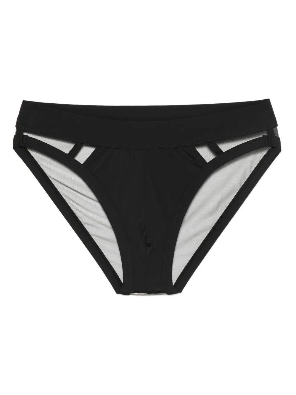 Maison Close Doorzichtige tulen slip Zwart