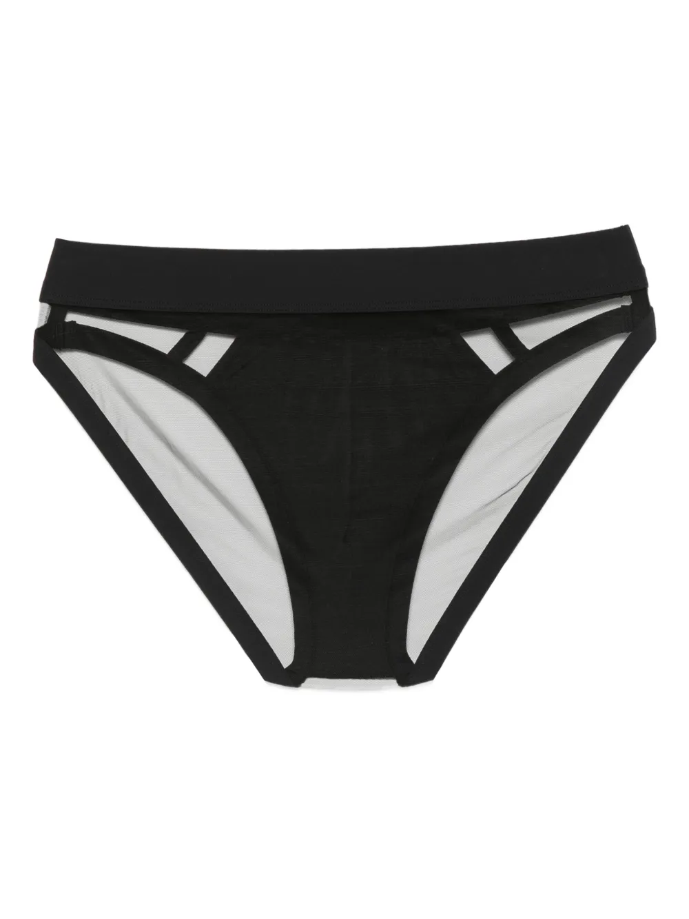 Maison Close Doorzichtige tulen slip Zwart
