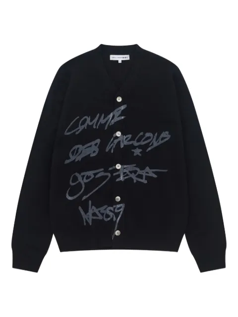 Comme Des Garçons Shirt cárdigan Nast Script en colaboración con ASAP