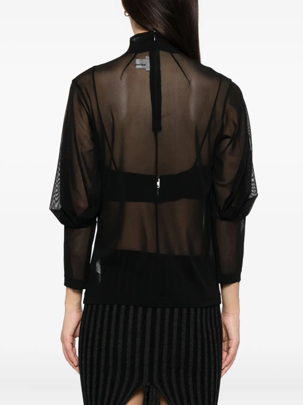 Noir Kei Ninomiya Mesh Top In Black