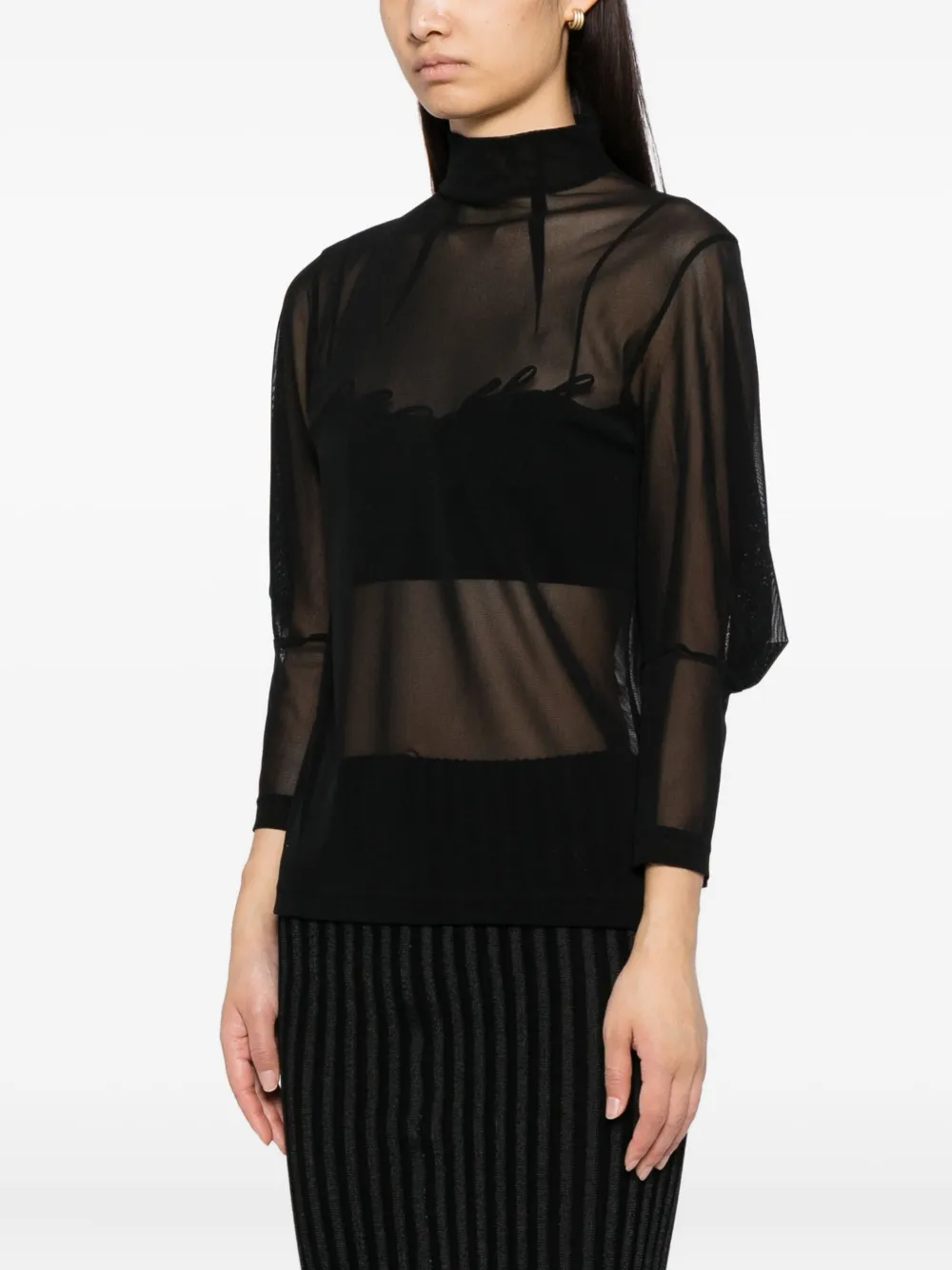 Noir Kei Ninomiya Mesh Top In Black