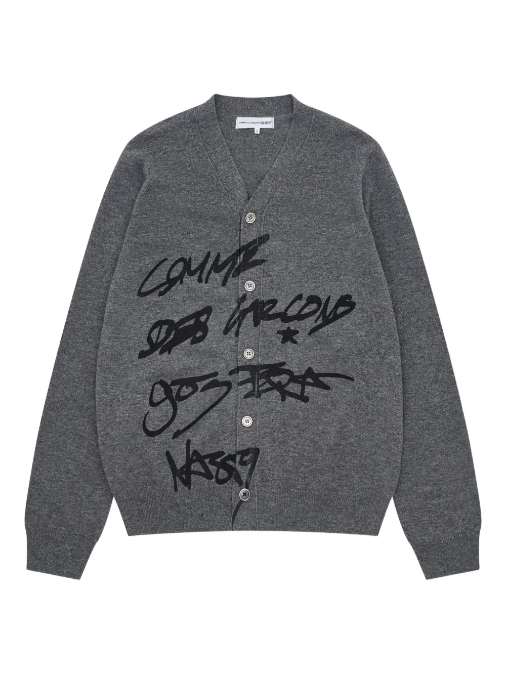 Comme Des Garçons Shirt cárdigan Nast Script en colaboración con ASAP | gris | Image 1