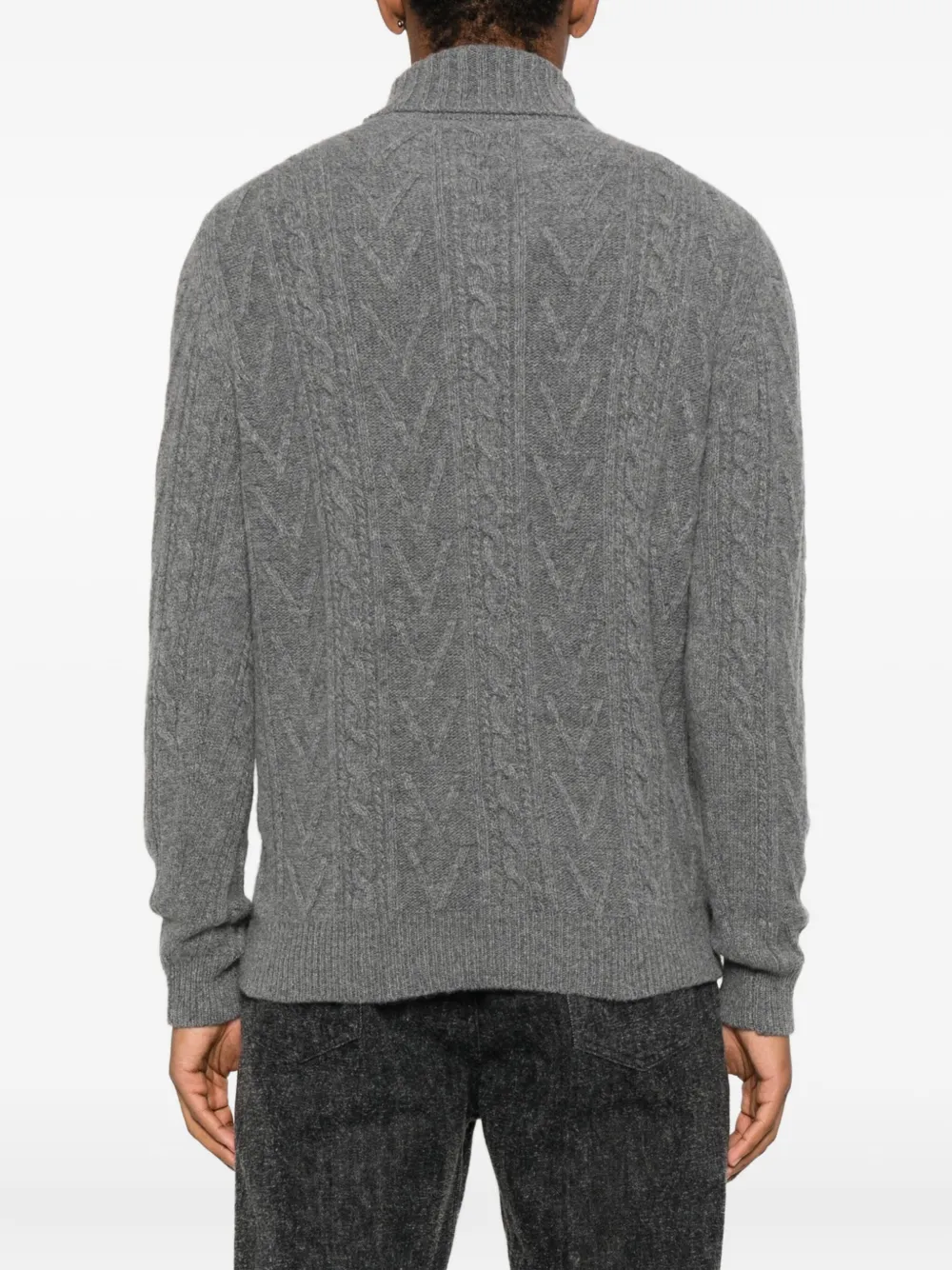 Fedeli cable-knit turtleneck sweater Grijs