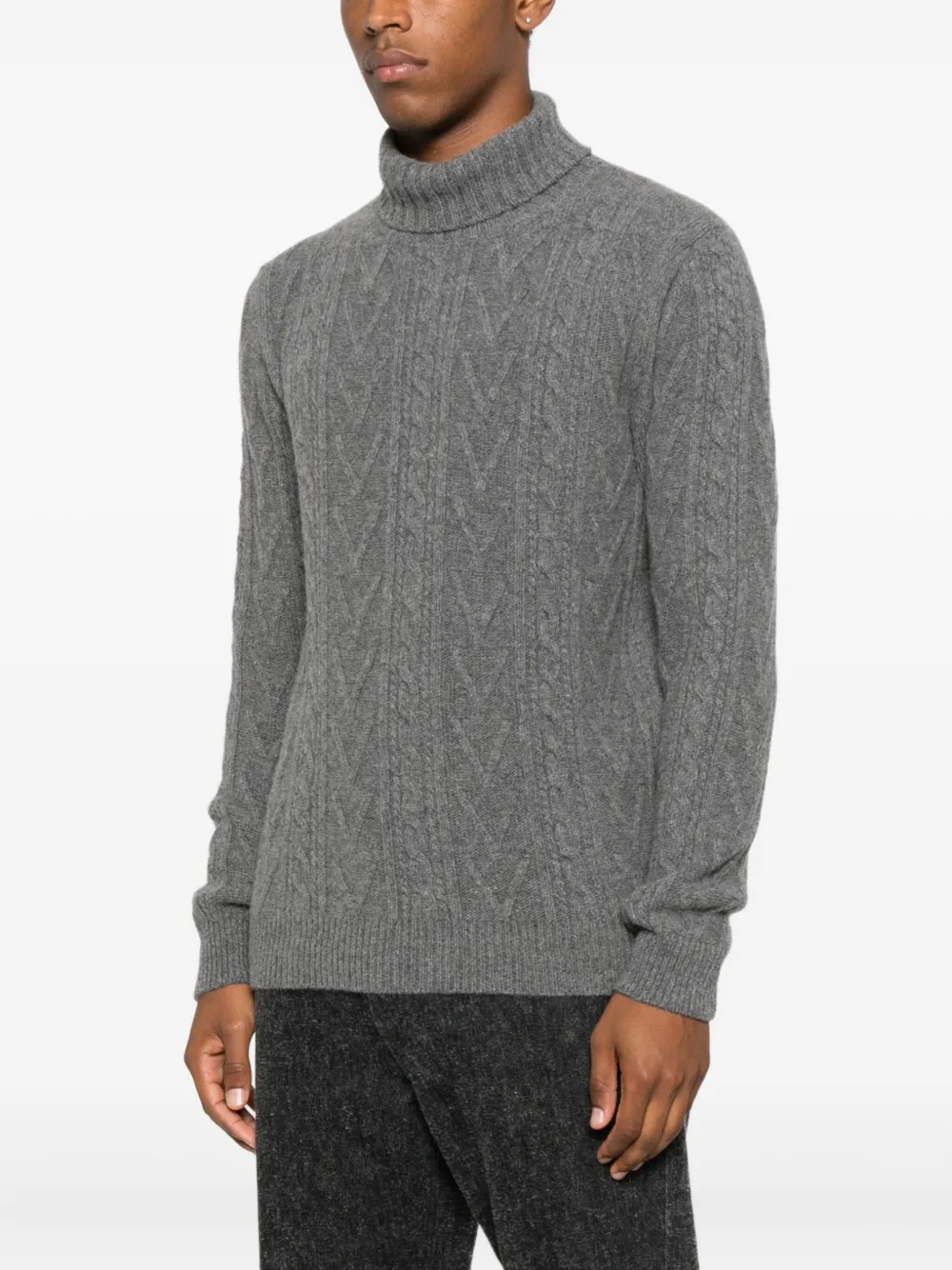 Fedeli cable-knit turtleneck sweater Grijs