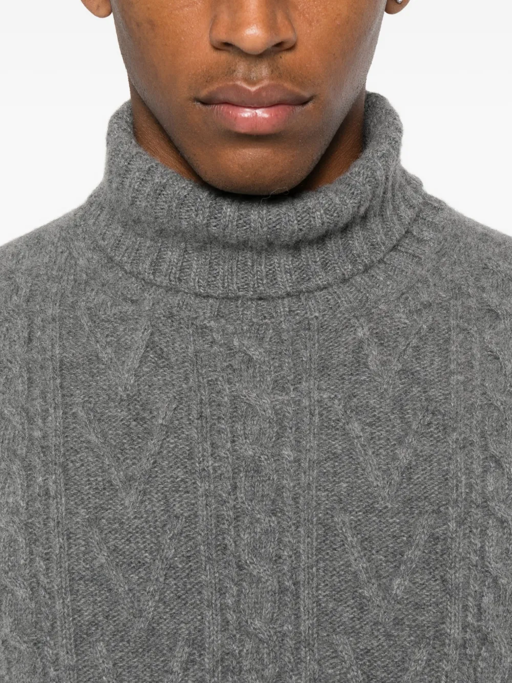 Fedeli cable-knit turtleneck sweater Grijs