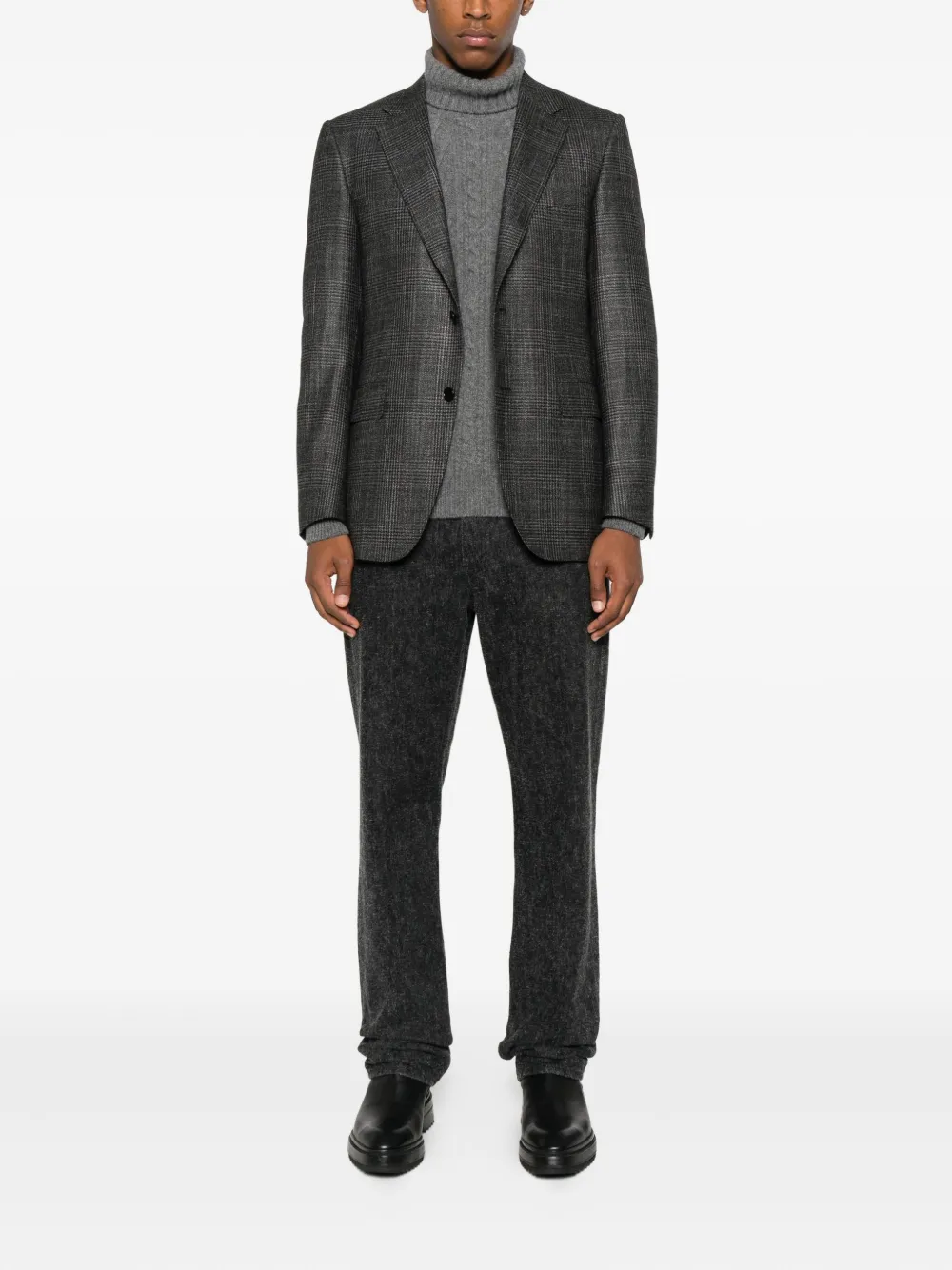 Fedeli cable-knit turtleneck sweater Grijs