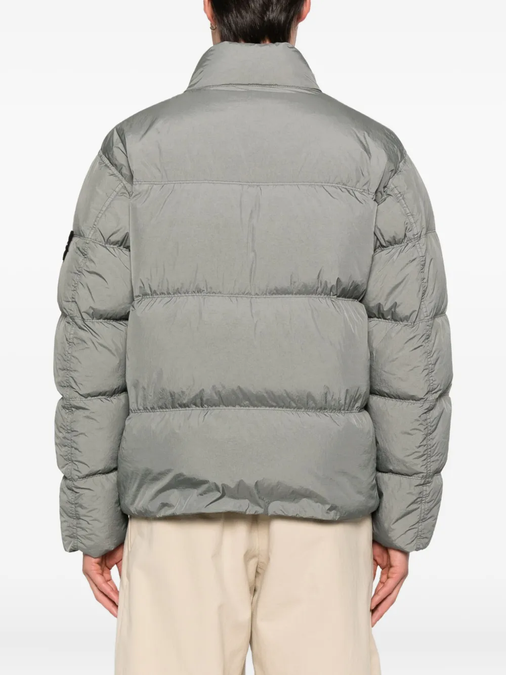 Stone Island Gewatteerd jack met opstaande kraag Groen