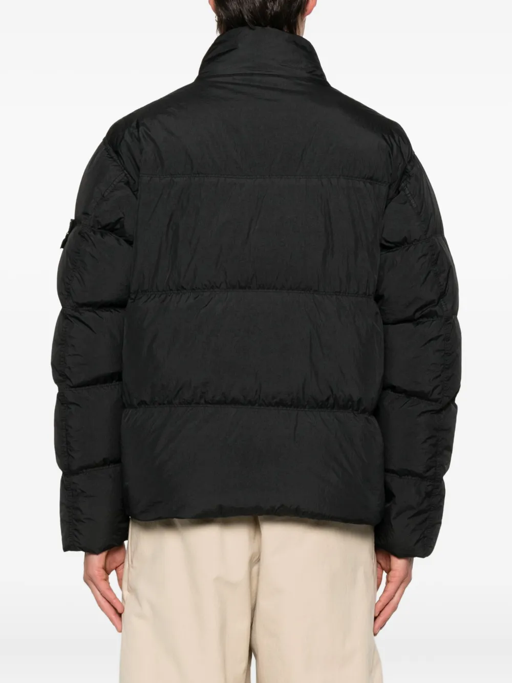 Stone Island Gewatteerd jack met opstaande kraag Zwart