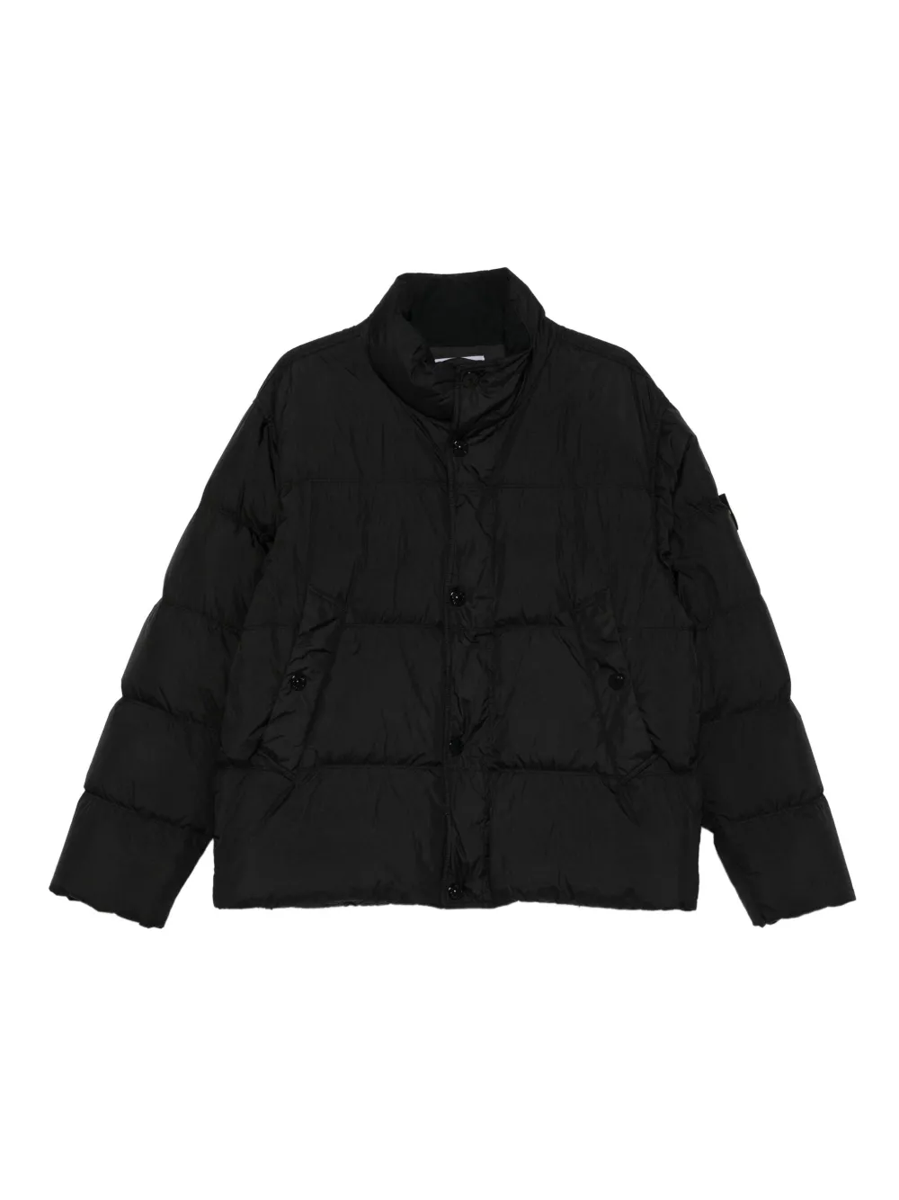 Stone Island Gewatteerd jack met opstaande kraag Zwart