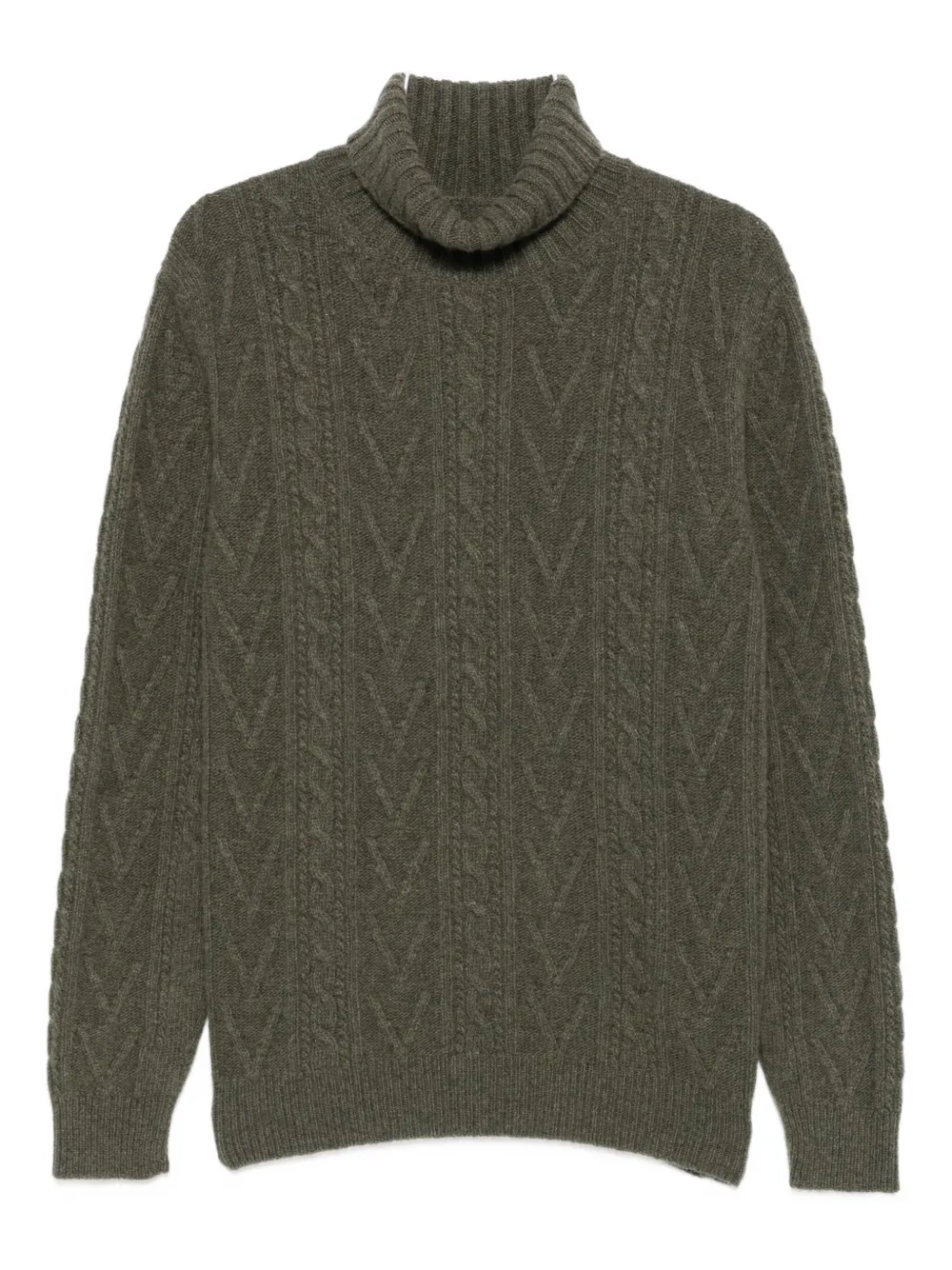Fedeli cable-knit turtleneck sweater Groen