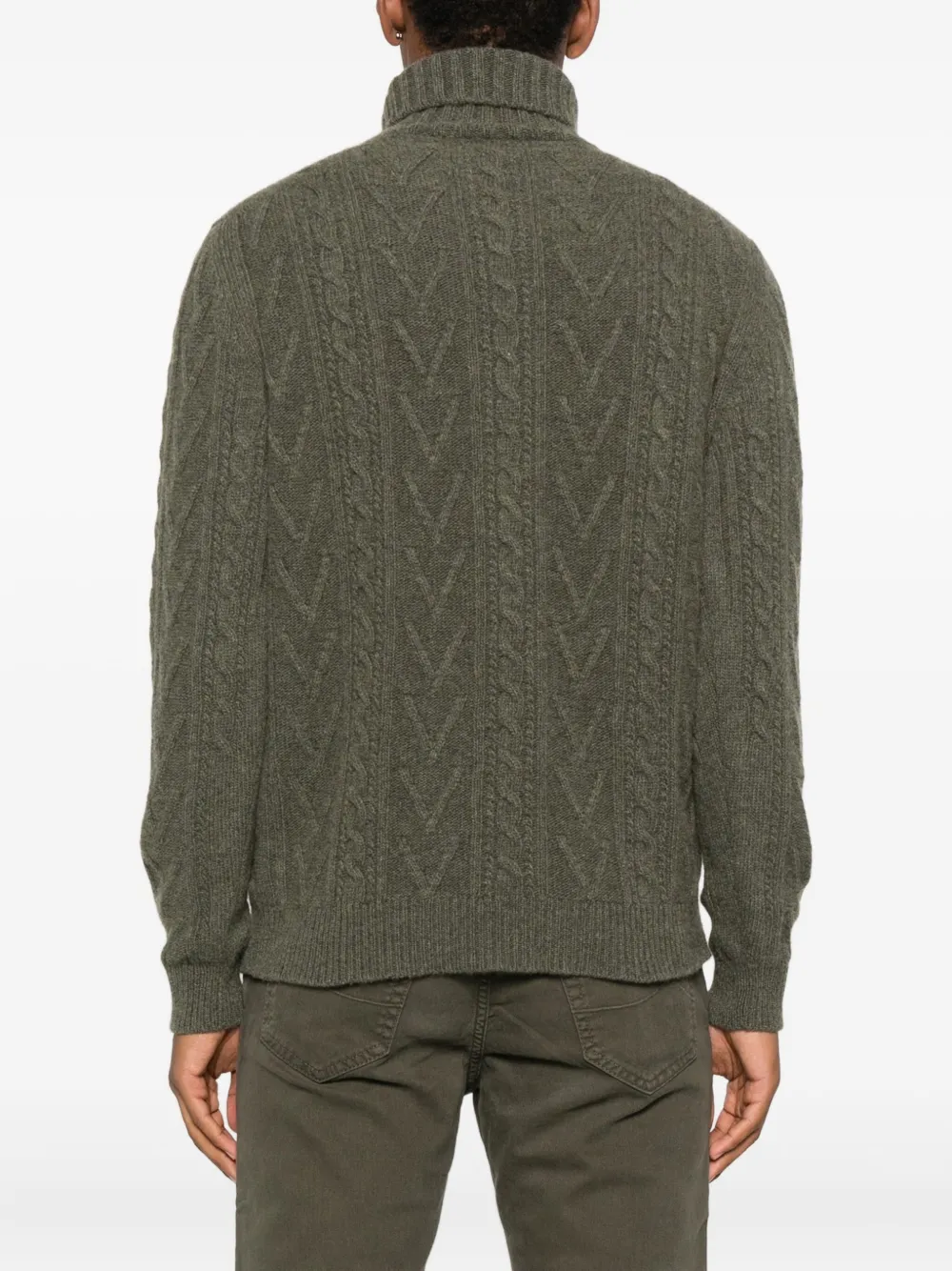 Fedeli cable-knit turtleneck sweater Groen