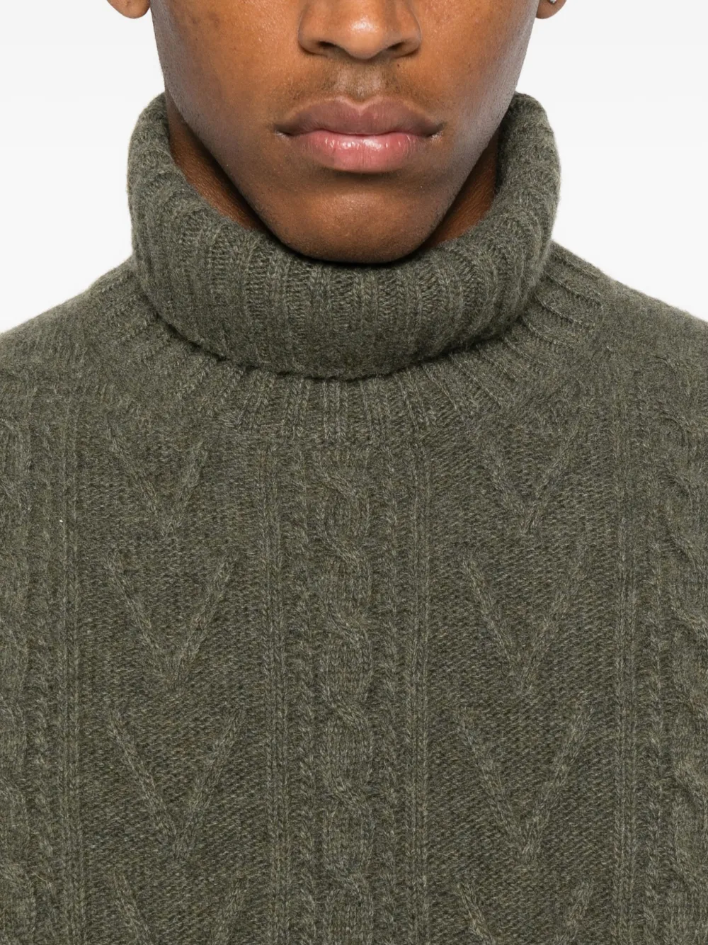 Fedeli cable-knit turtleneck sweater Groen