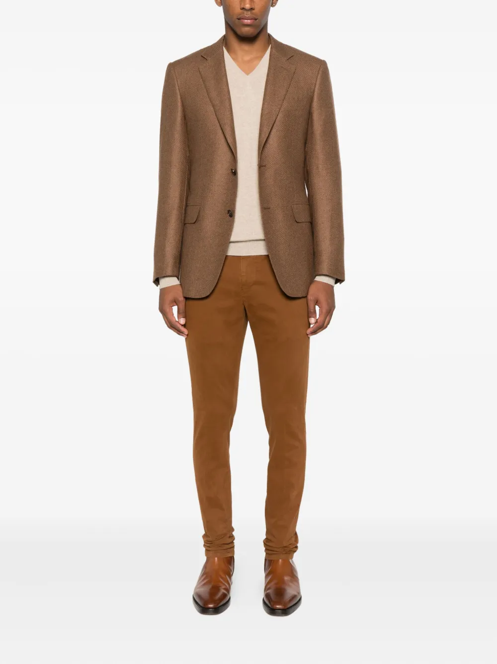 Fedeli Trui met V-hals Beige