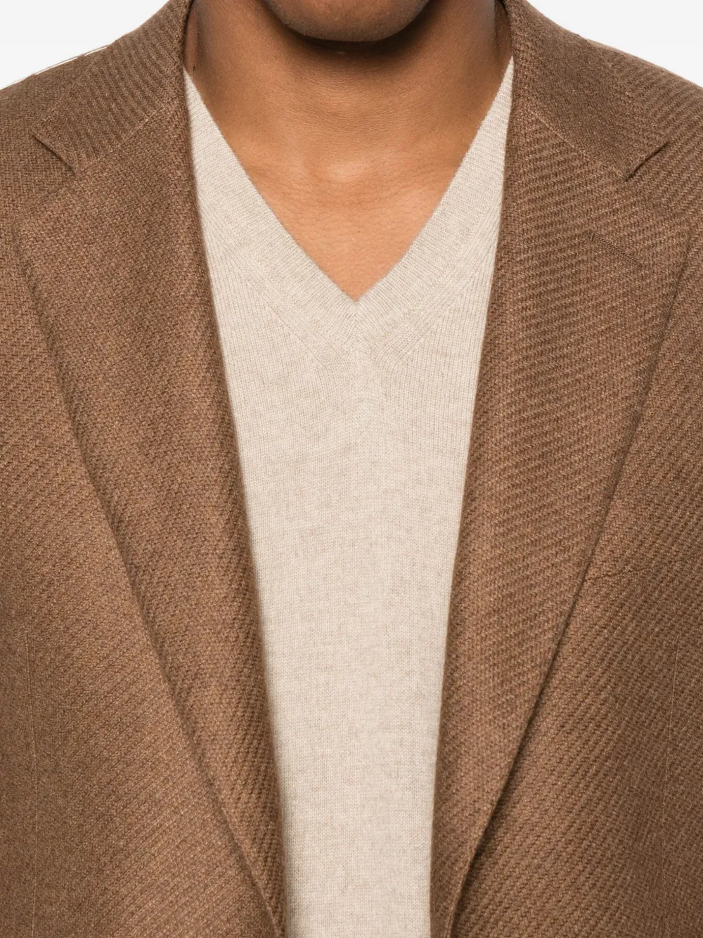 Fedeli Trui met V-hals Beige