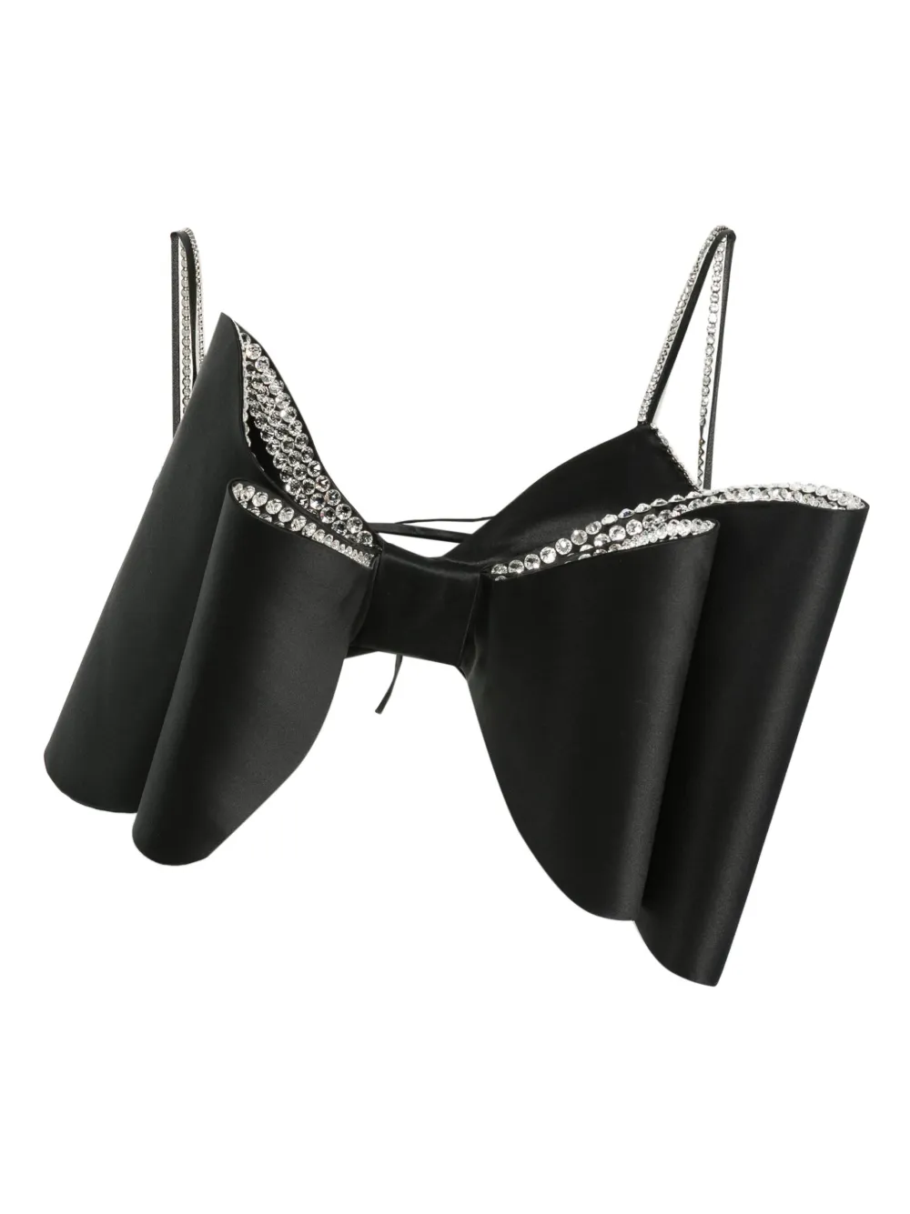 MACH & MACH bow-detail crystal-embellished top - Nero