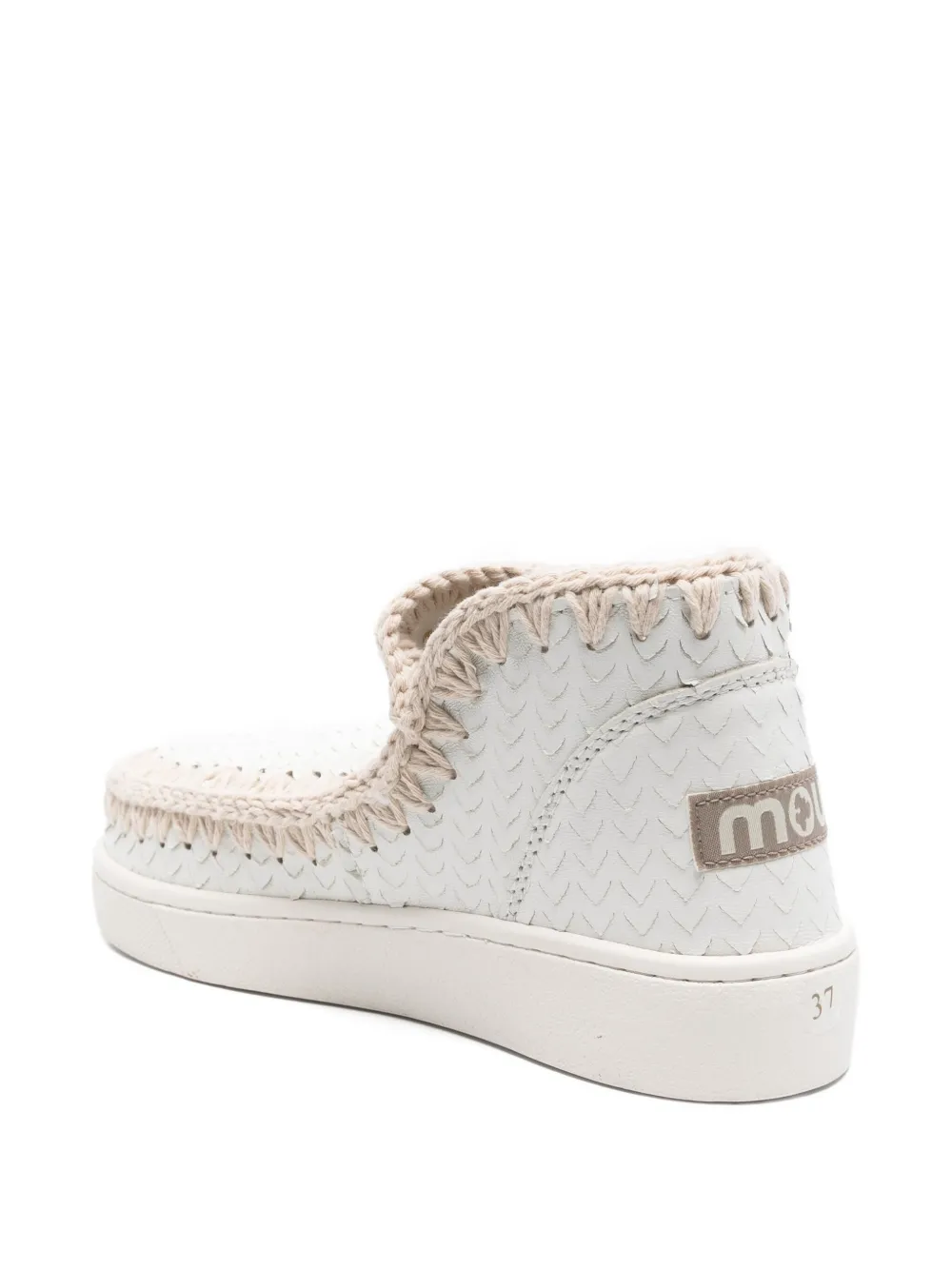 Mou Summer Eskimo braided leather sneakers White
