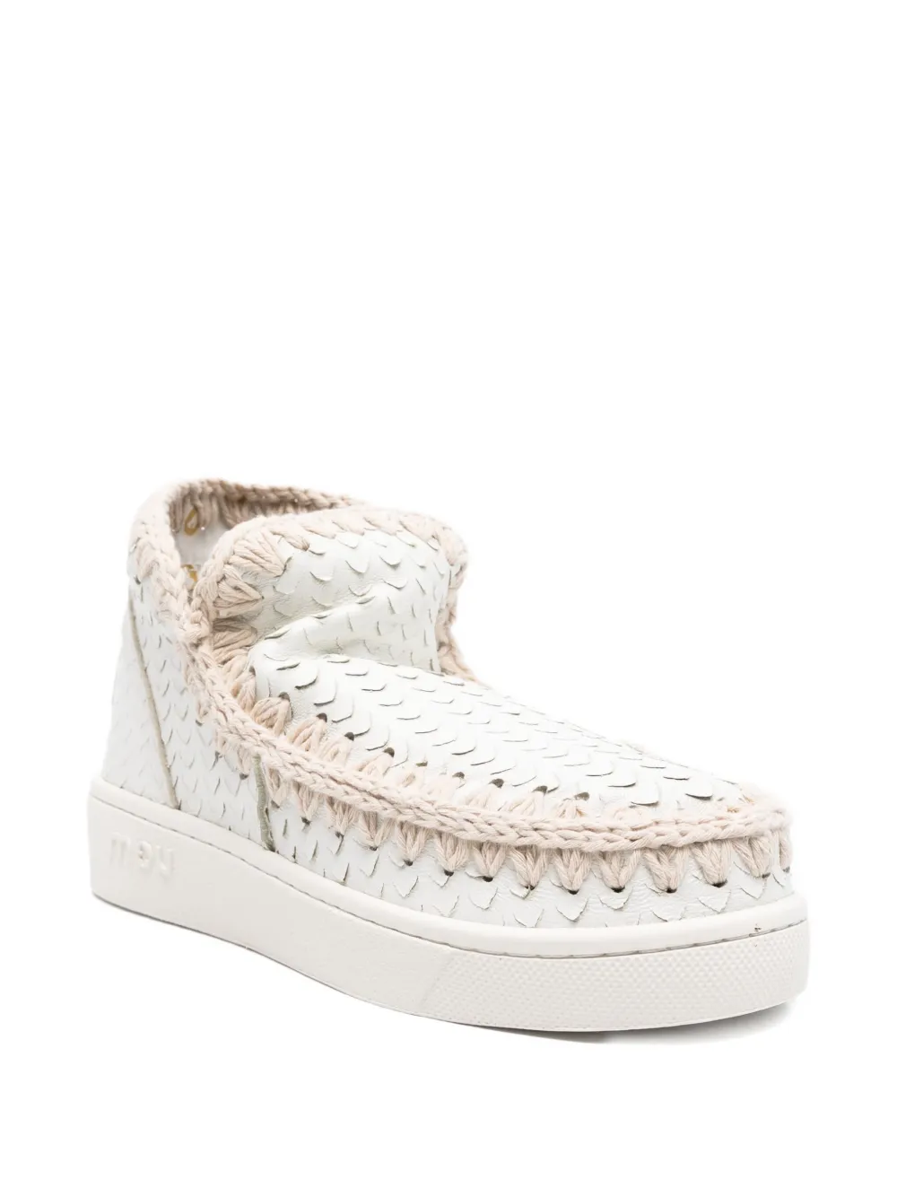 Mou Summer Eskimo braided leather sneakers White