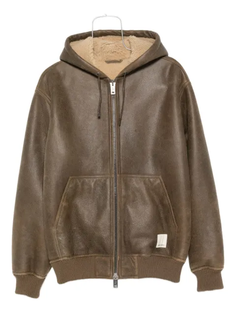 Emporio Armani veste en peau lainée à capuche