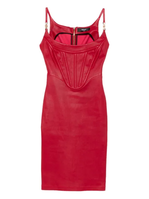 Versace Medusa '95 corset leather midi dress