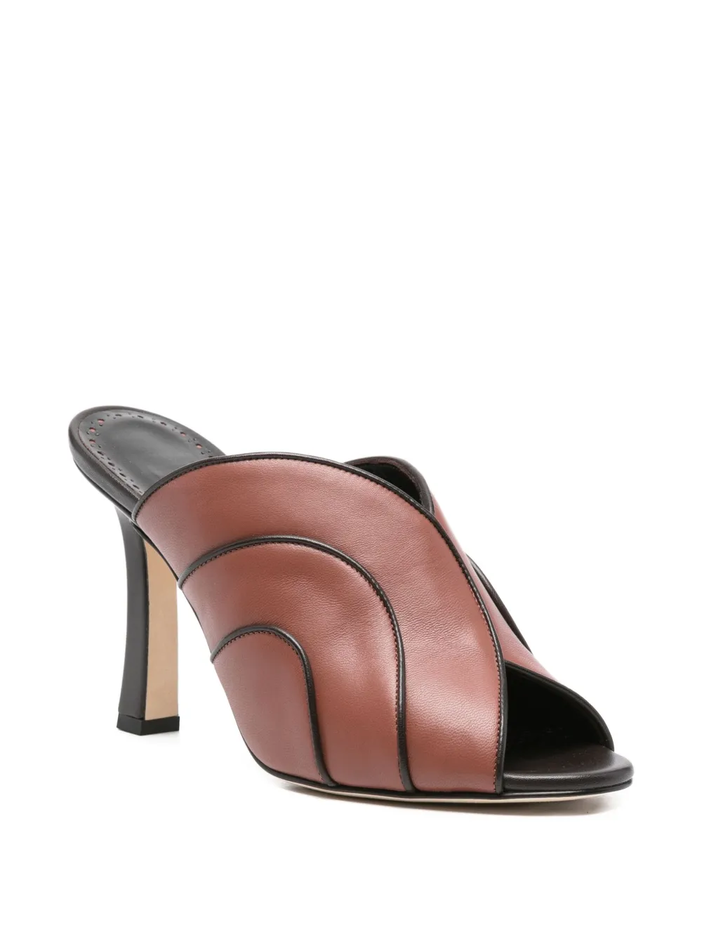 Manolo Blahnik 100mm Nikabo leather panelled sandals | Heeled Sandals | Image 2