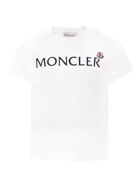 Moncler Enfant تيشيرت قطن عضوي بطبعة شعار الماركة