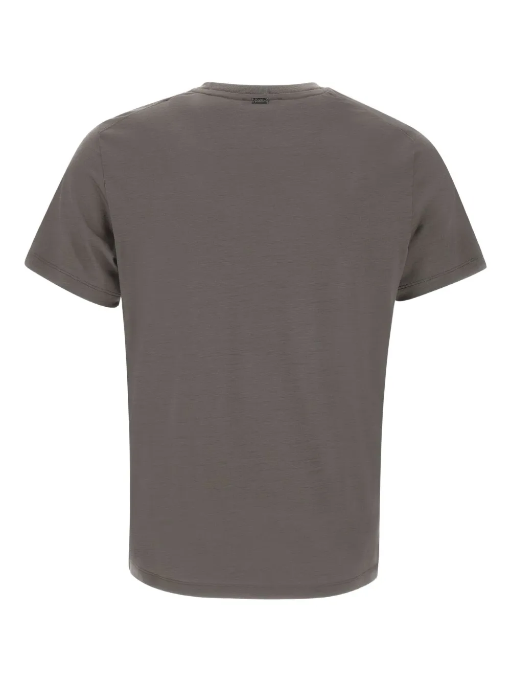Herno Wollen T-shirt met geribbelde hals Grijs