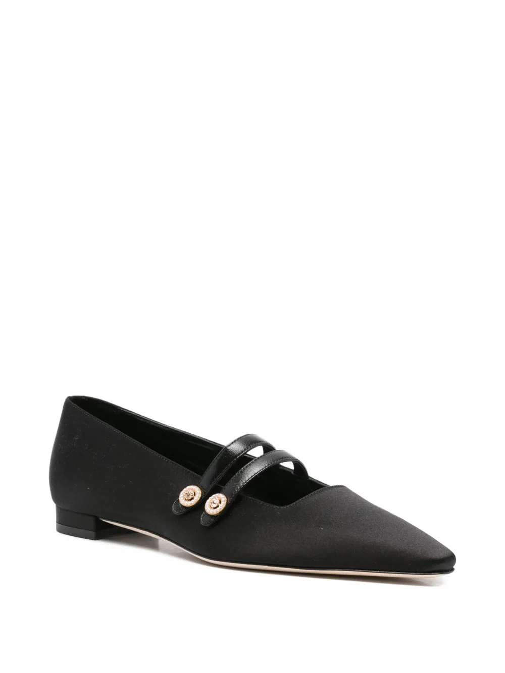 Manolo Blahnik Polmana ballerina's met puntige neus - Zwart