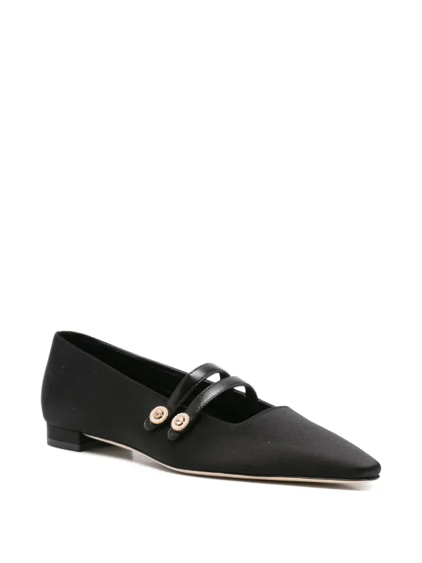 ♡*♡様 MANOLO BLAHNIK ブラック ポインテッドトゥミュール 38 Manolo Blahnik Polmana ポインテッドトゥ フラットシューズ