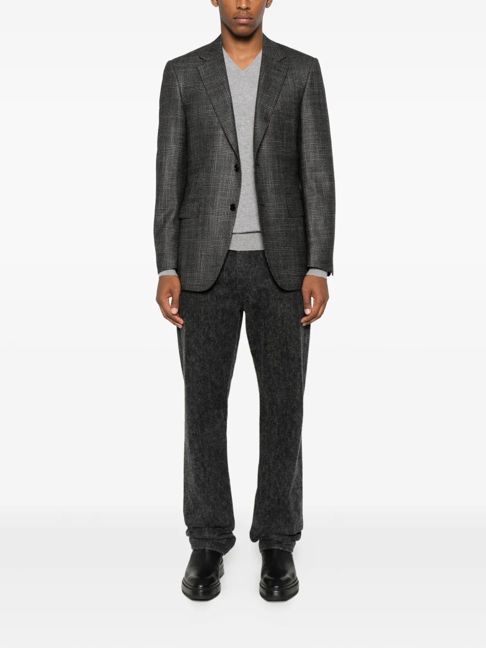 Fedeli V-neck cashmere sweater Grijs