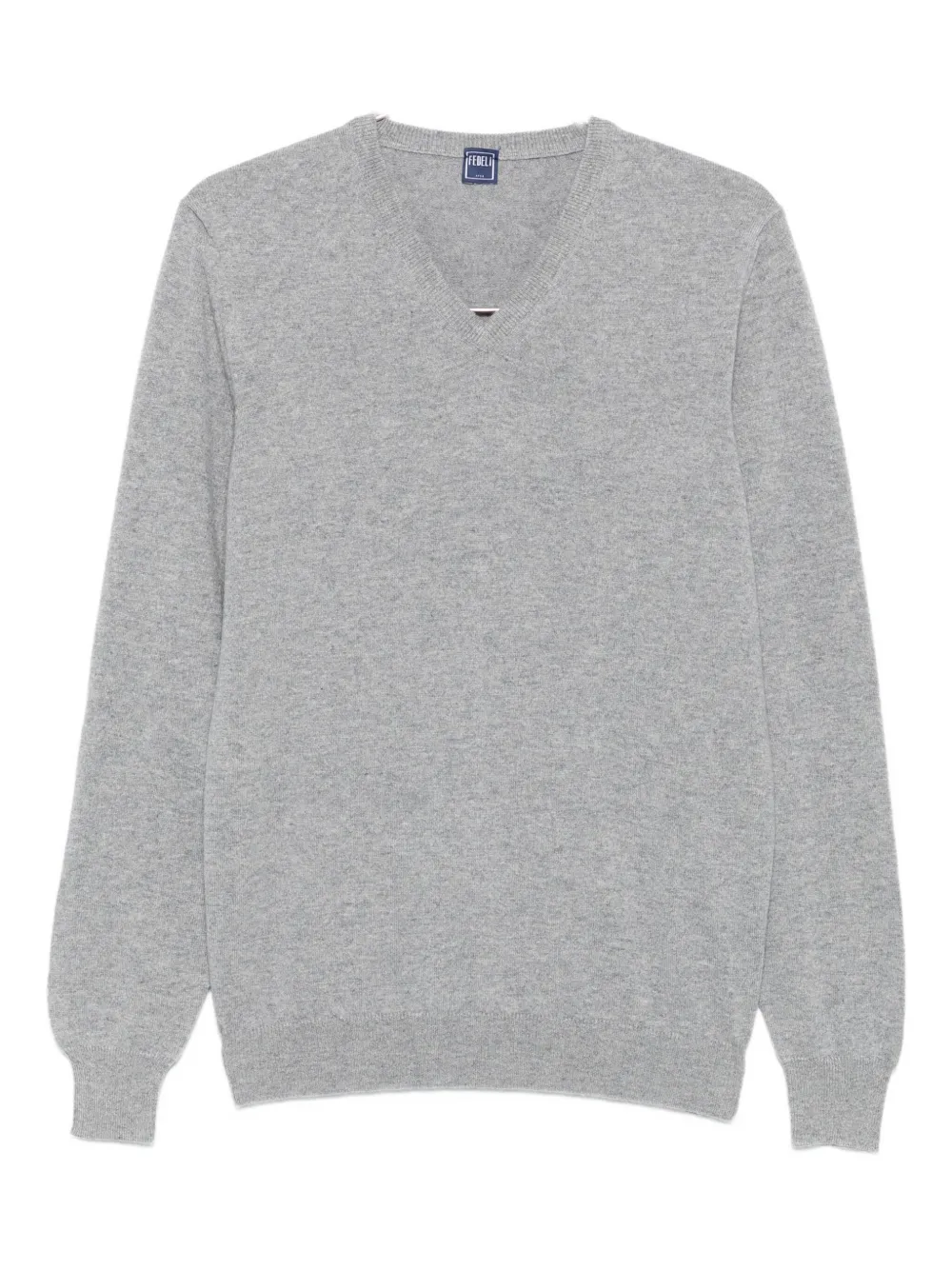 Fedeli V-neck cashmere sweater Grijs