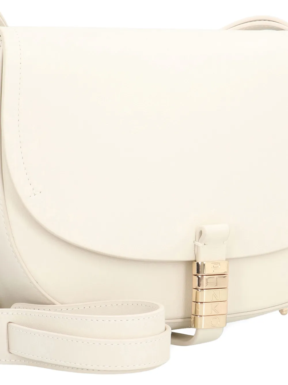 PINKO Halvemaanvormige tas met gespsluiting Wit