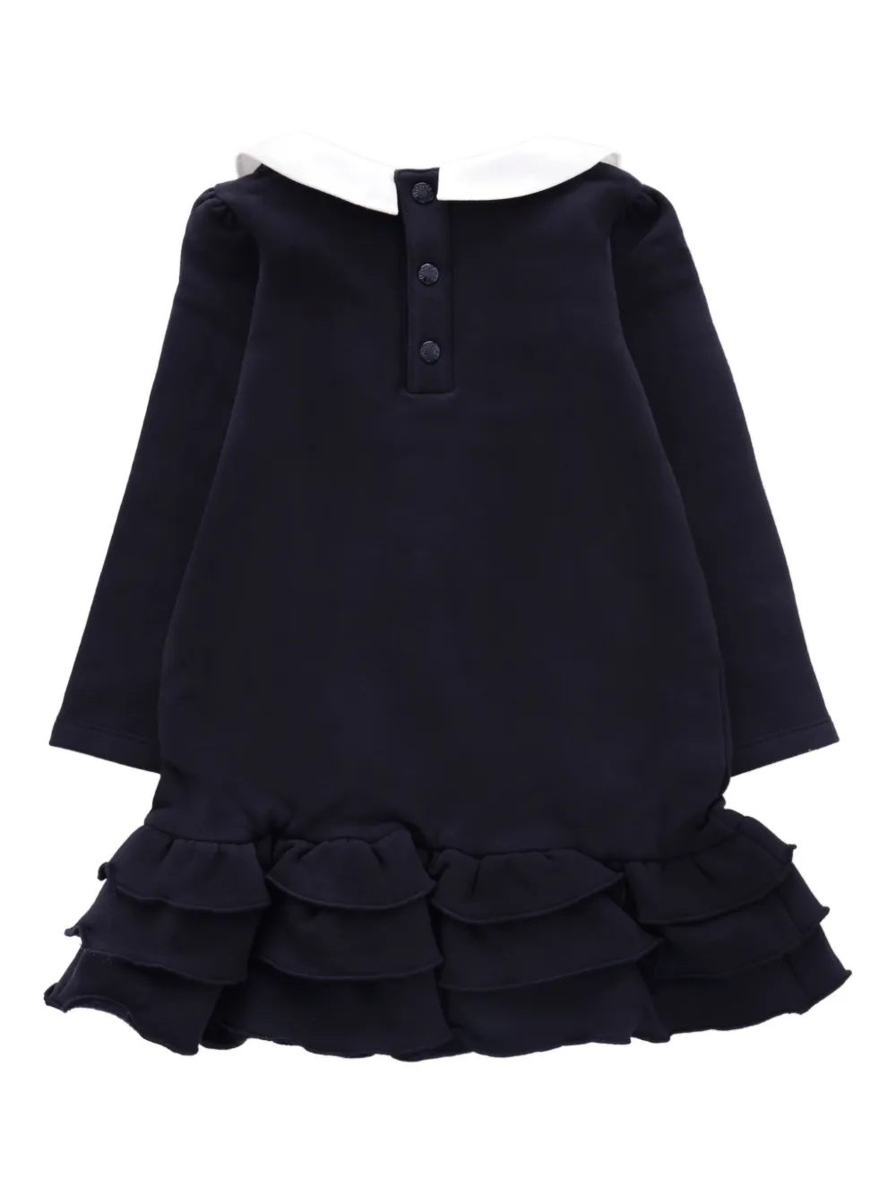 Moncler Enfant Peter Pan-collar ruffled dress Blauw