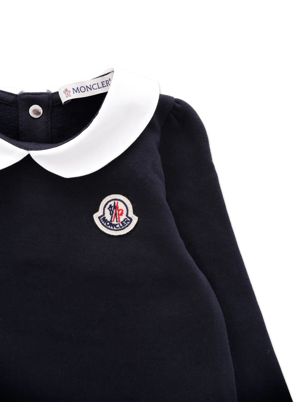 Moncler Enfant Peter Pan-collar ruffled dress Blauw